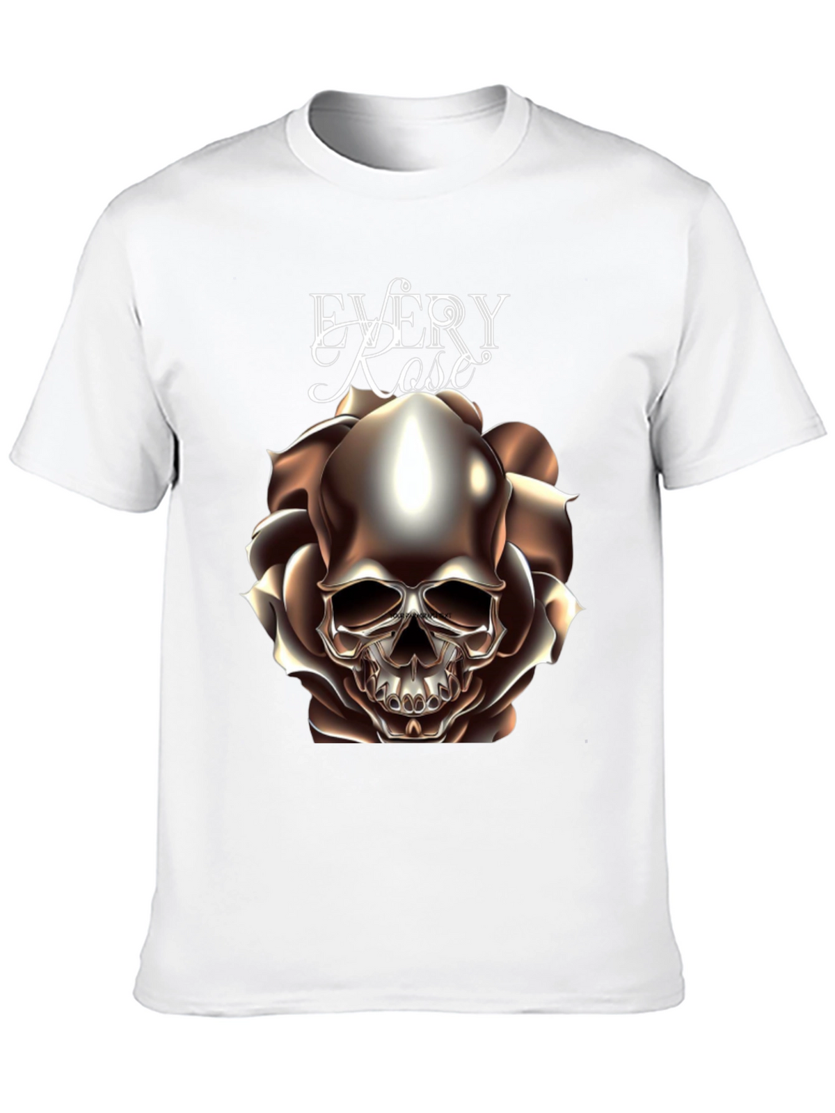Every Rose Has Its Thorn Skull Graphic T-Shirt