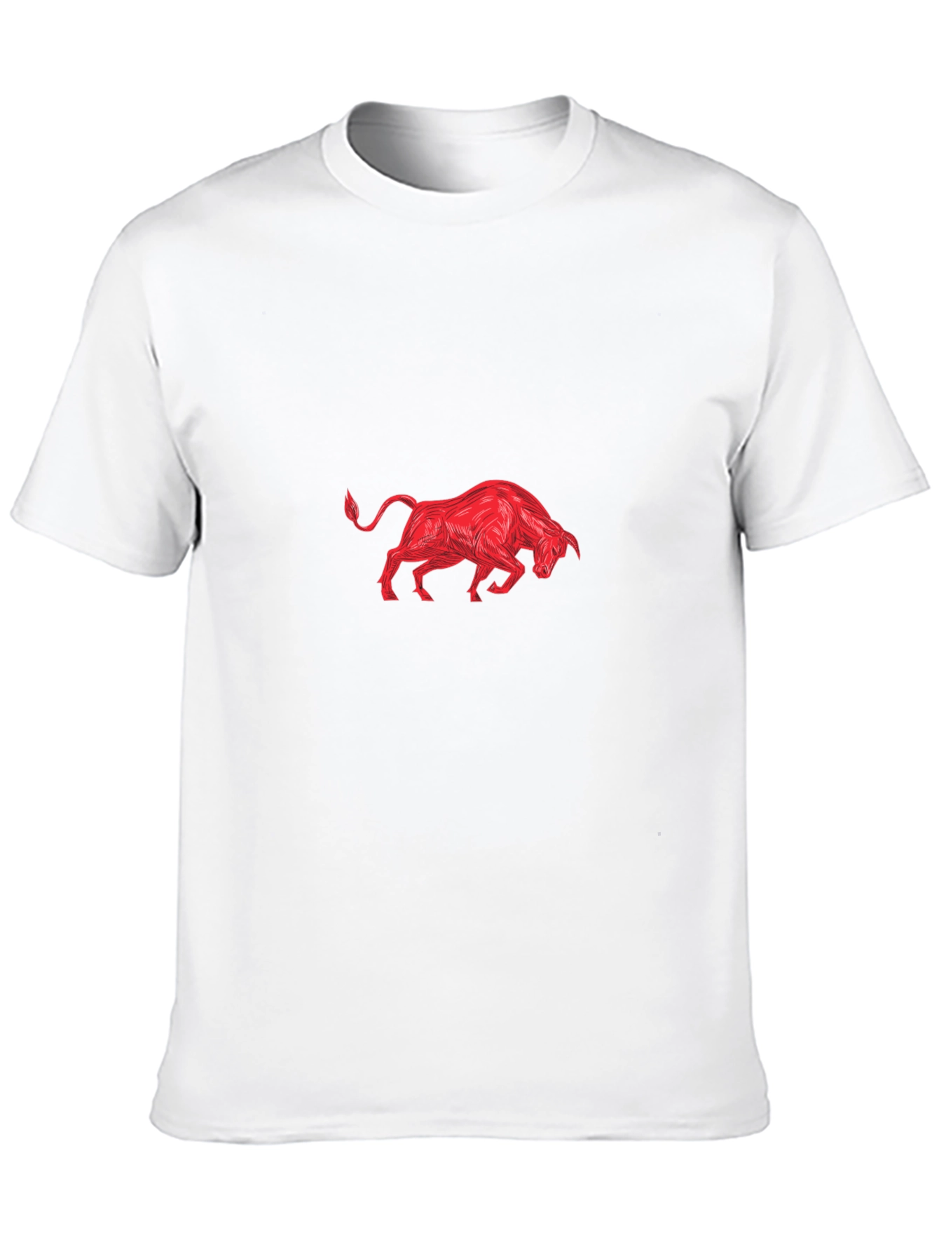 Black Tee with Red Bull Graphic