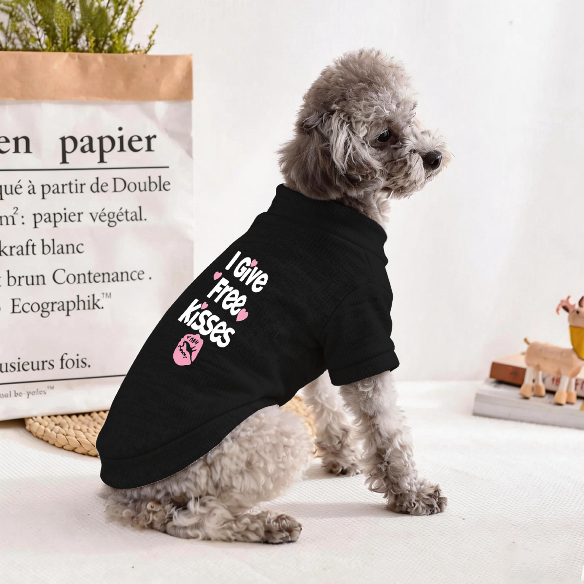 I Give Free Kisses Cute Print Pet Cardigan Sweater