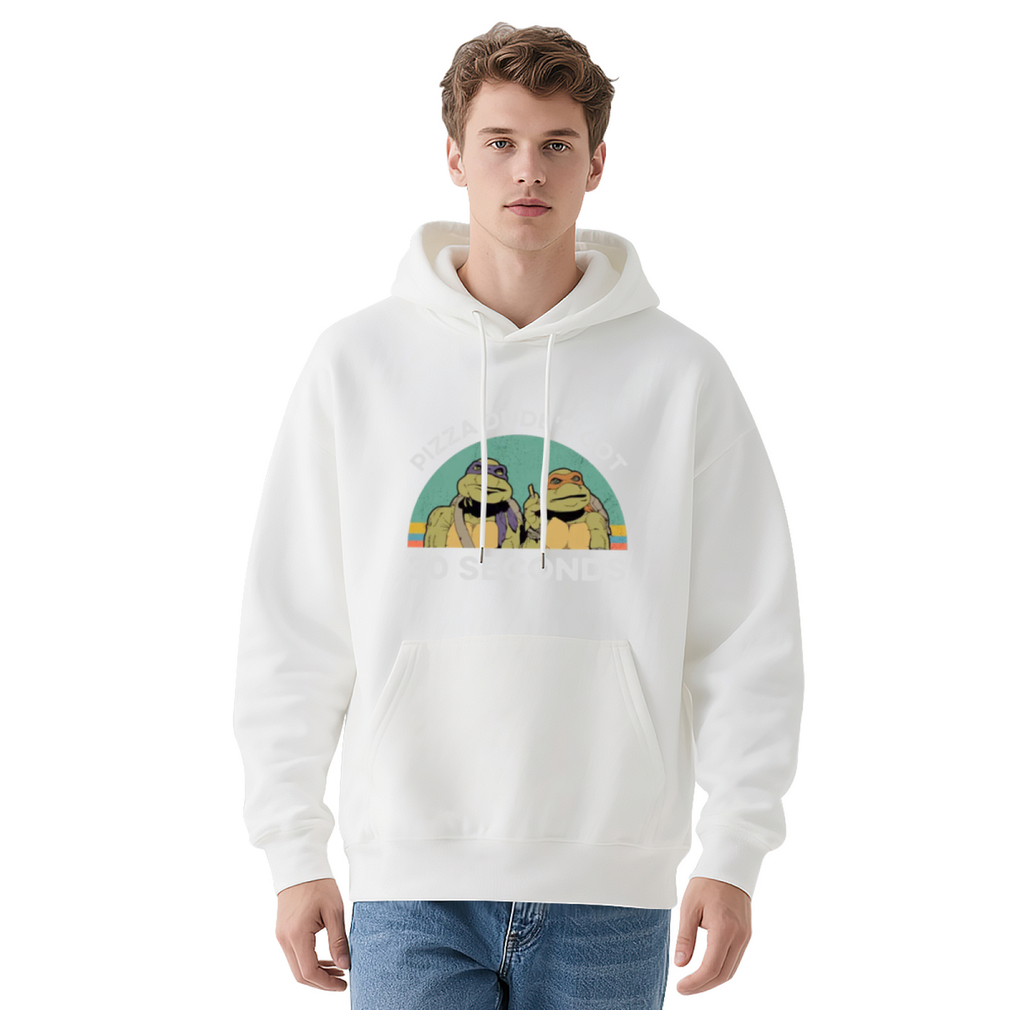 Pizza Dude¡¯s Got 30 Seconds Retro Turtle Cartoon Hoodie, Nostalgic Cozy Casual Hoodie