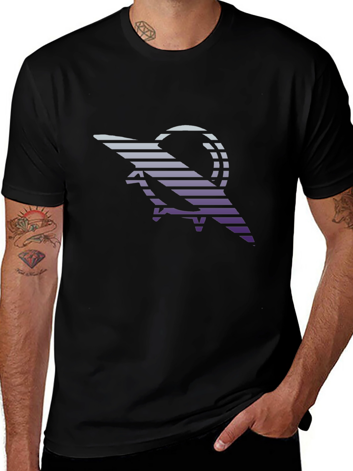 Retro Striped Scorpion Graphic Tee