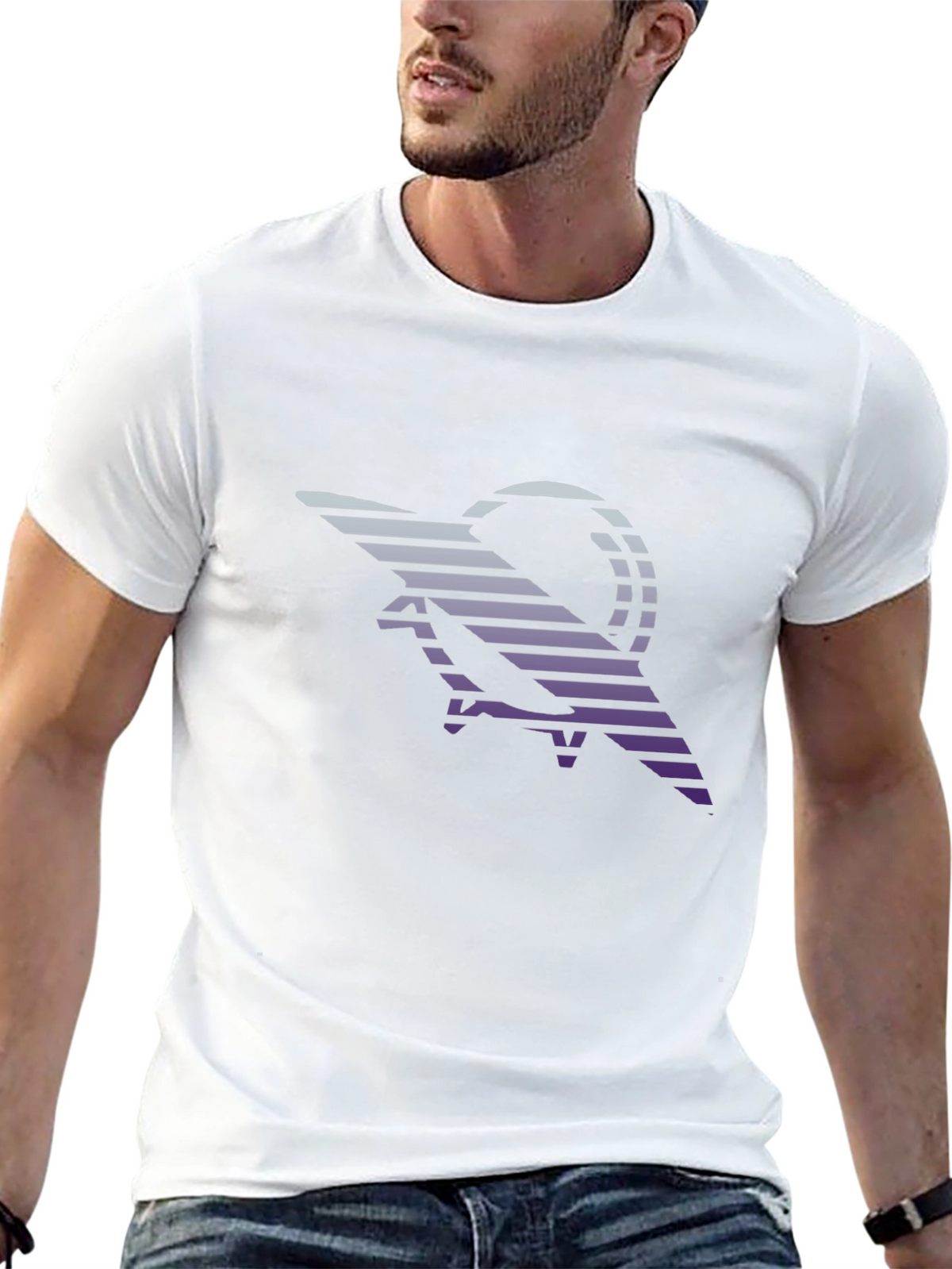 Retro Striped Scorpion Graphic Tee