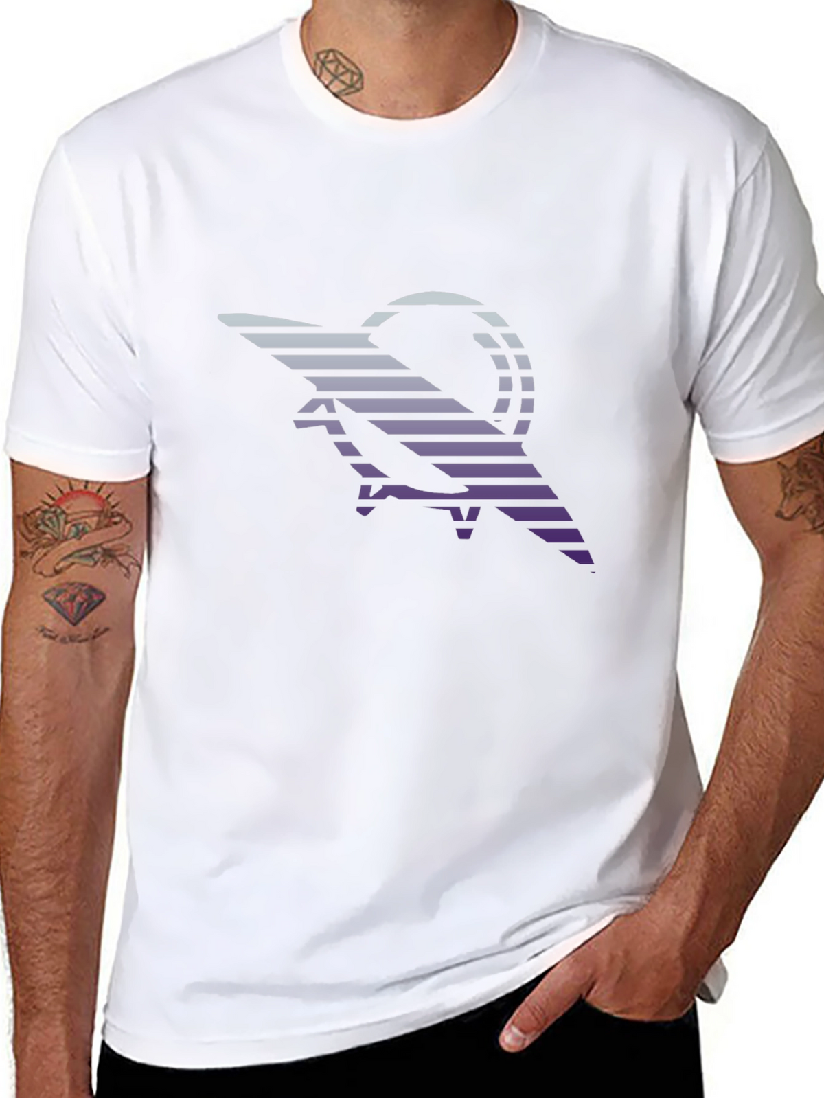 Retro Striped Scorpion Graphic Tee