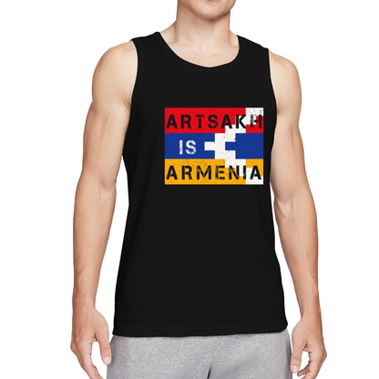 Artsakh Is Armenia Vintage Flag Block Print Patriotic Tank