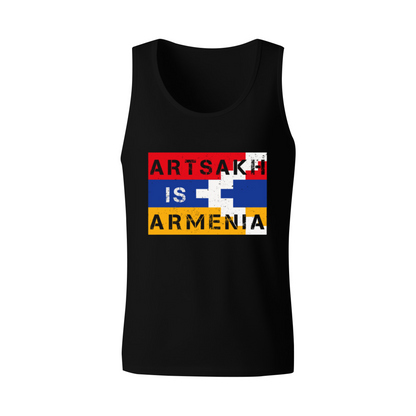 Artsakh Is Armenia Vintage Flag Block Print Patriotic Tank