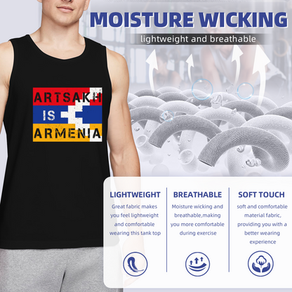 Artsakh Is Armenia Vintage Flag Block Print Patriotic Tank