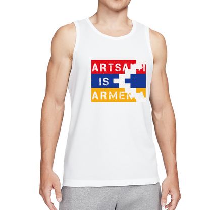 Artsakh Is Armenia Vintage Flag Block Print Patriotic Tank