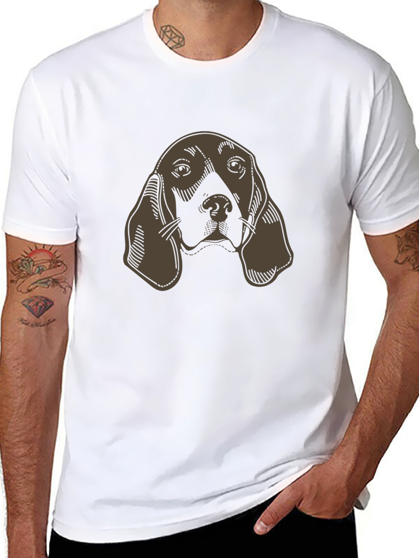 Hound Dog Graphic Tee - Unisex Black T-Shirt