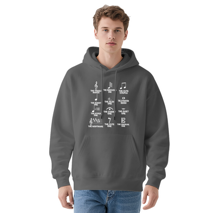 Funny Music Note Meaning Navy Hoodie, Music Lover Comfort Hooded Sweatshirt