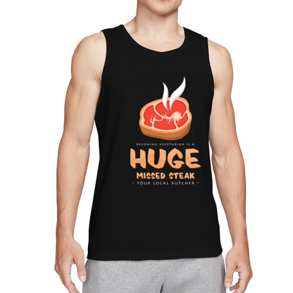 Huge Missed Steak Funny Butcher Graphic Tank Top
