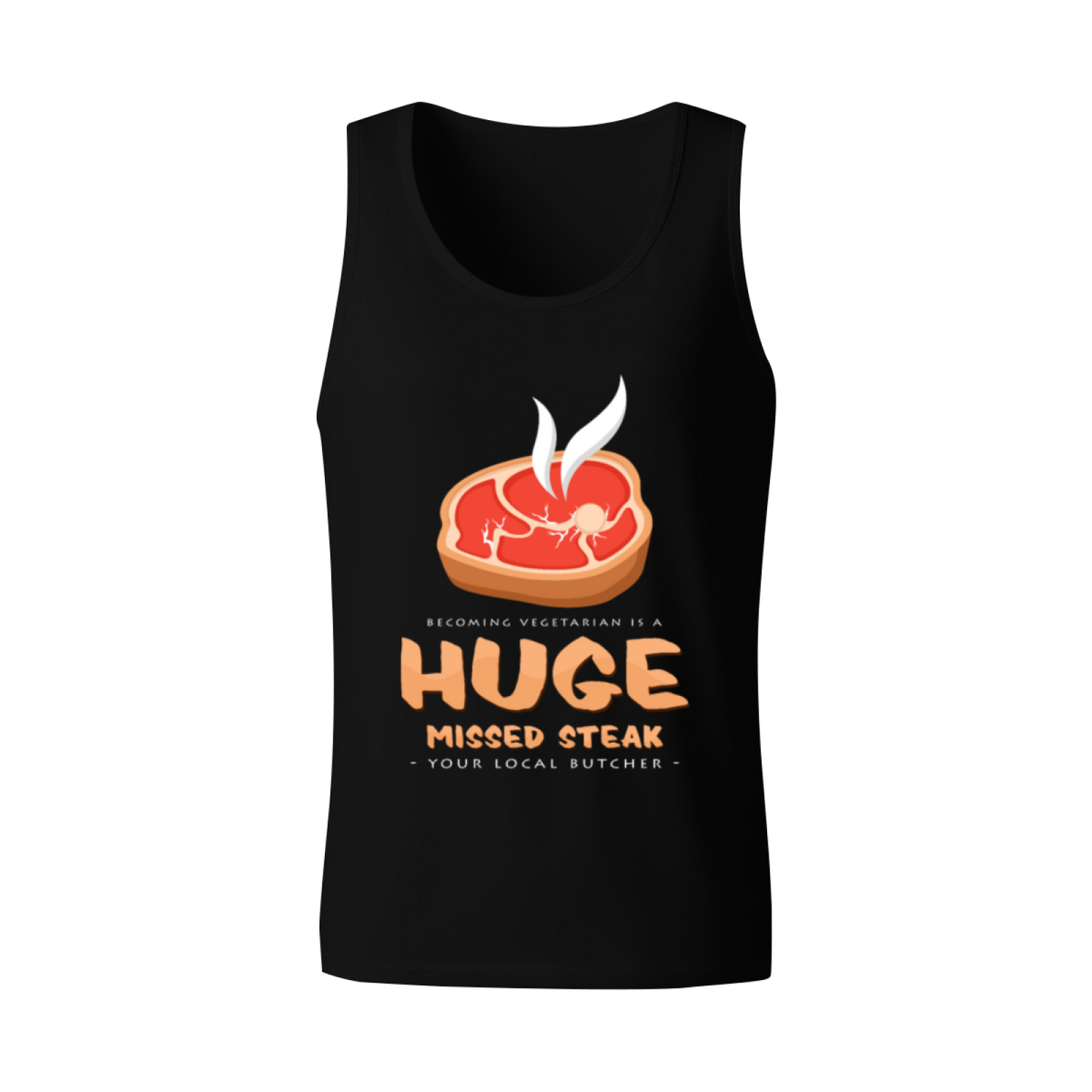Huge Missed Steak Funny Butcher Graphic Tank Top