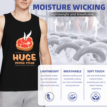 Huge Missed Steak Funny Butcher Graphic Tank Top