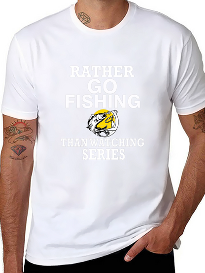 Rather Go Fishing T-Shirt Funny Angler Tee