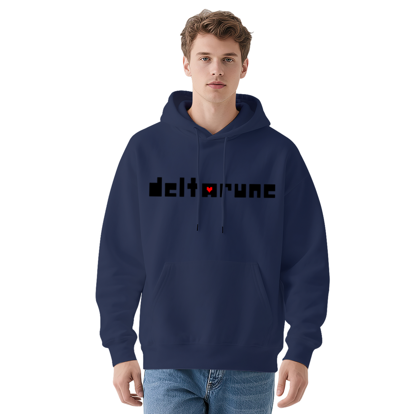 Pixel Deltarune Heart White Hoodie, Game Fan Lightweight Comfort Pullover