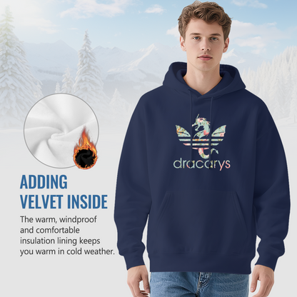 Floral Dracarys Dragon Navy Hoodie, Ultra Soft Daily Pullover