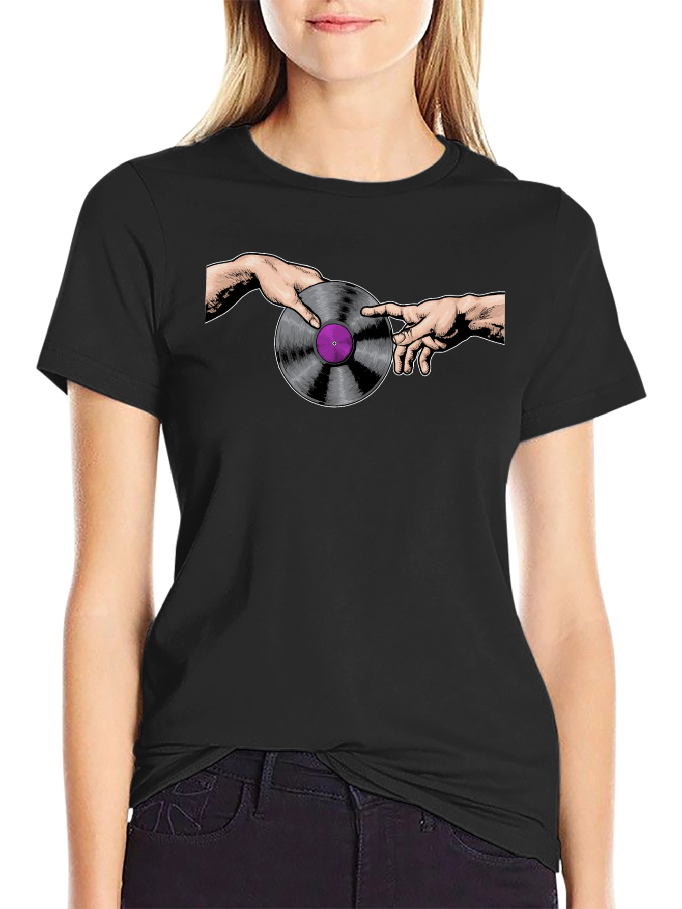 Creation of Vinyl Record Black T-Shirt