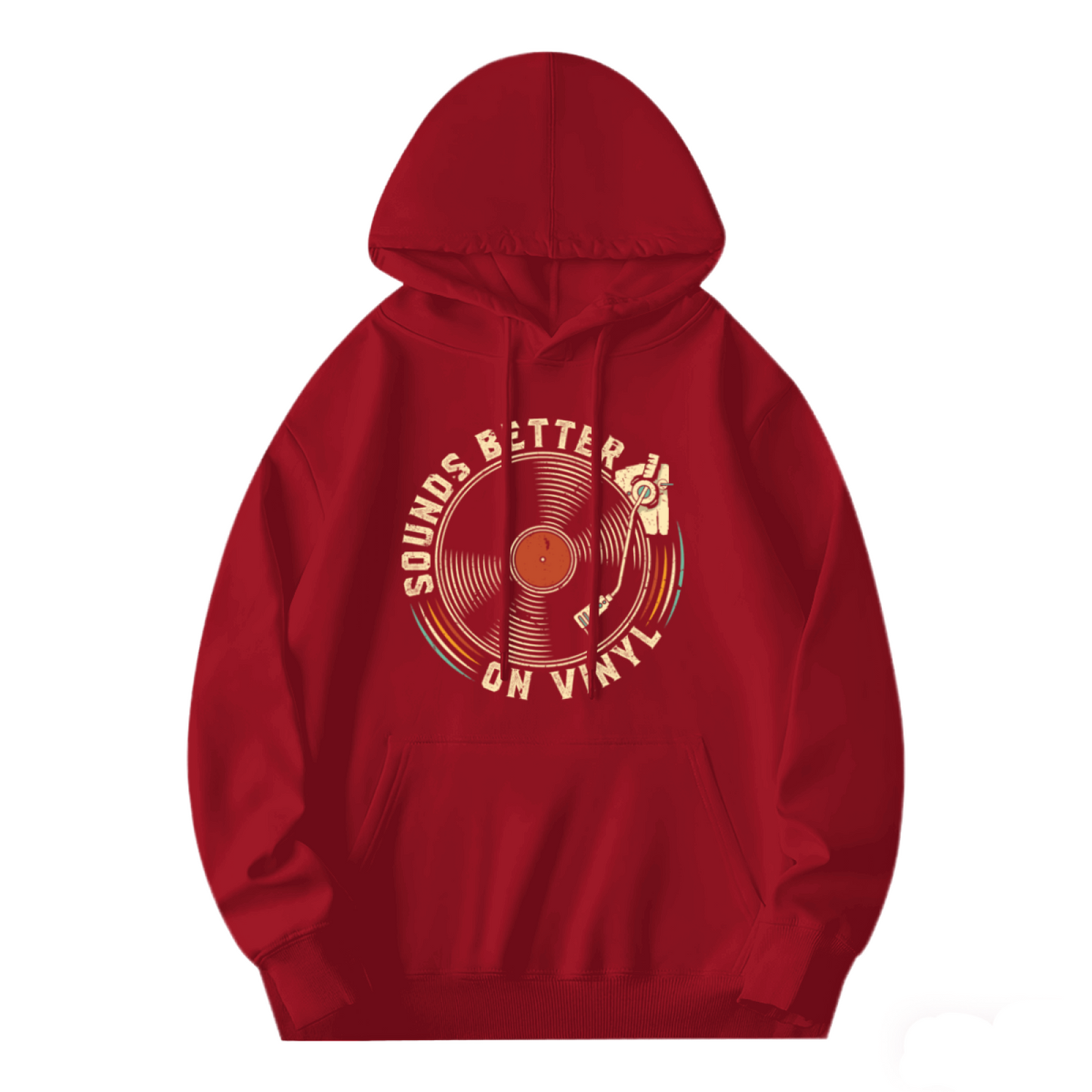 Vintage Vinyl Record Graphic Men Hoodie, Soft Retro Comfort