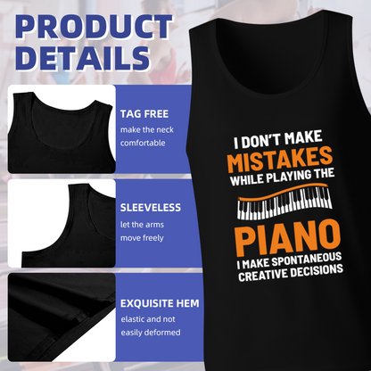Funny Piano Player Spontaneous Creative Decisions Pun Tank