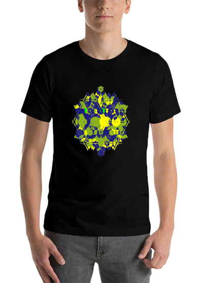 Geometric Triangle Pattern Black T-Shirt