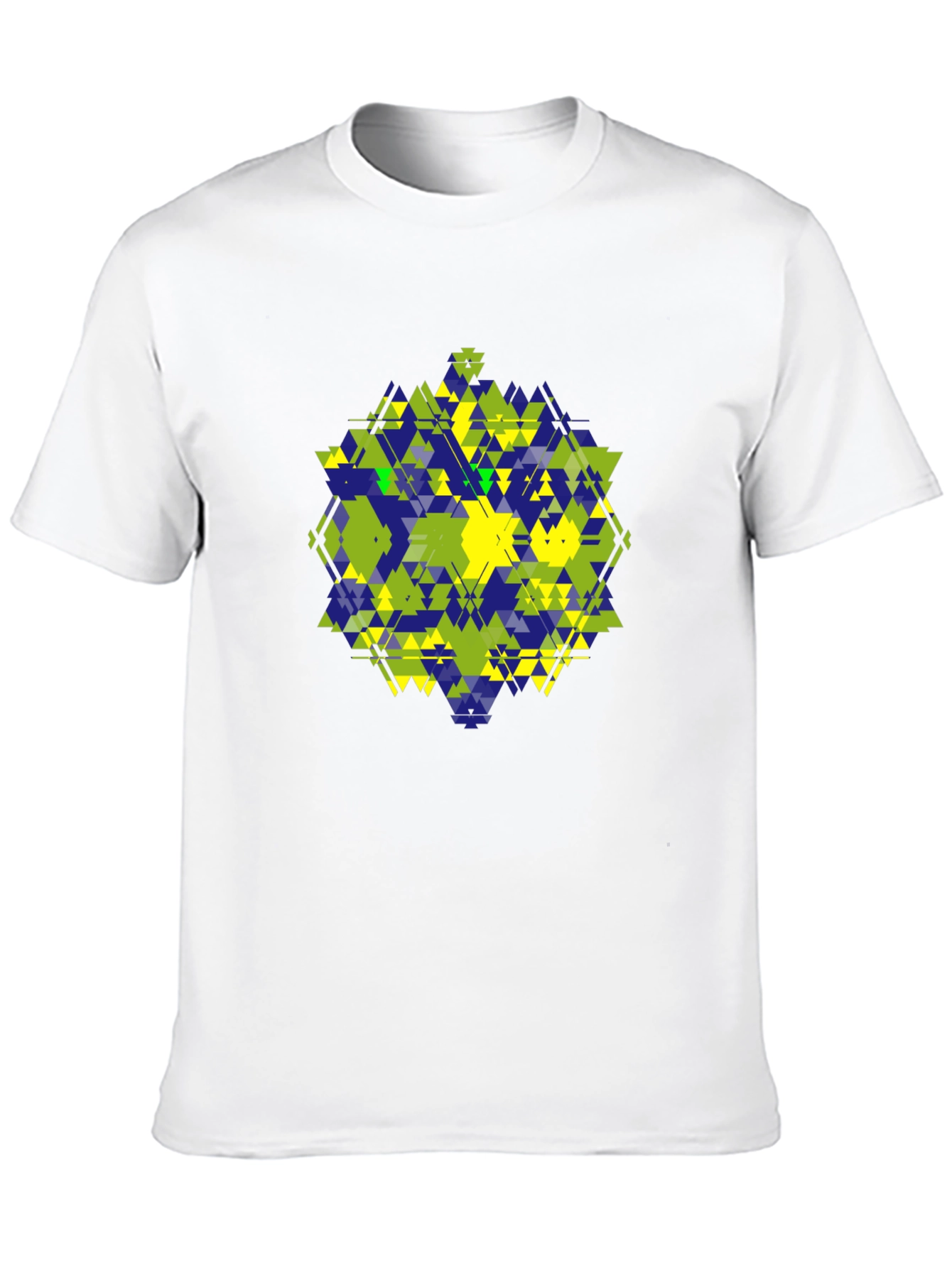 Geometric Triangle Pattern Black T-Shirt