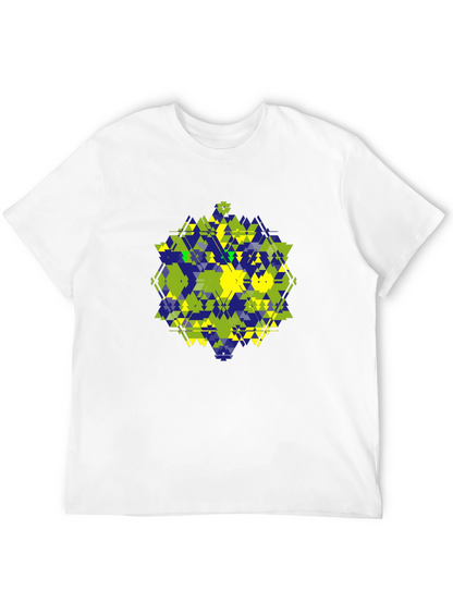 Geometric Triangle Pattern Black T-Shirt
