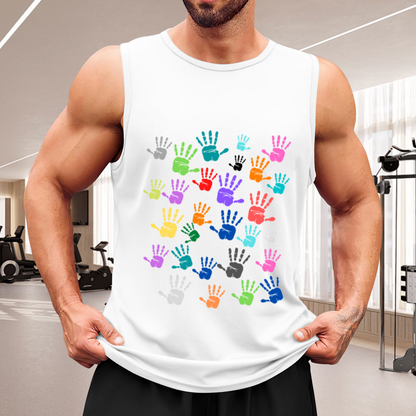 Multicolor Handprint Unity Diversity Casual Tank