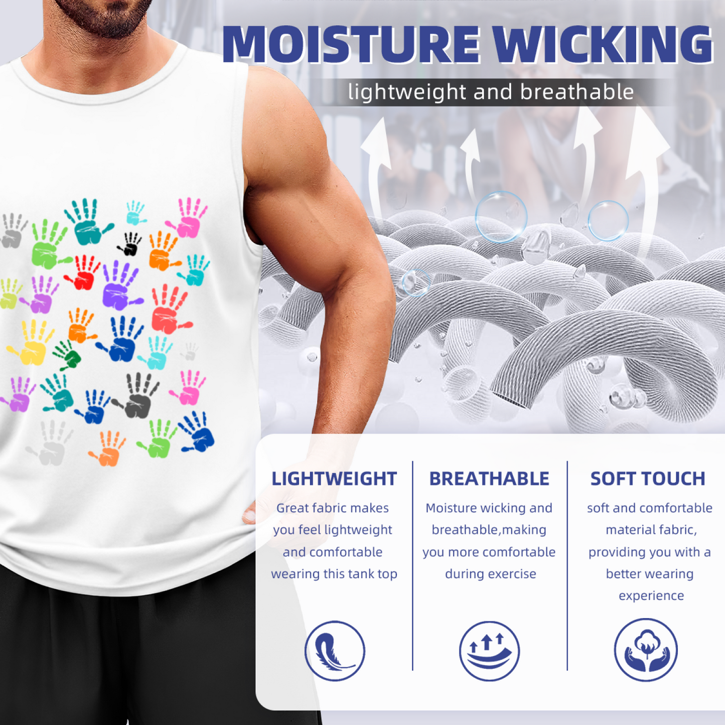 Multicolor Handprint Unity Diversity Casual Tank
