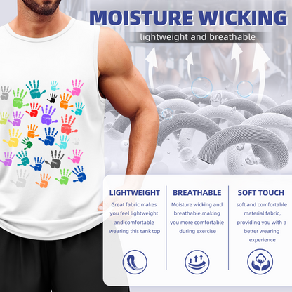 Multicolor Handprint Unity Diversity Casual Tank