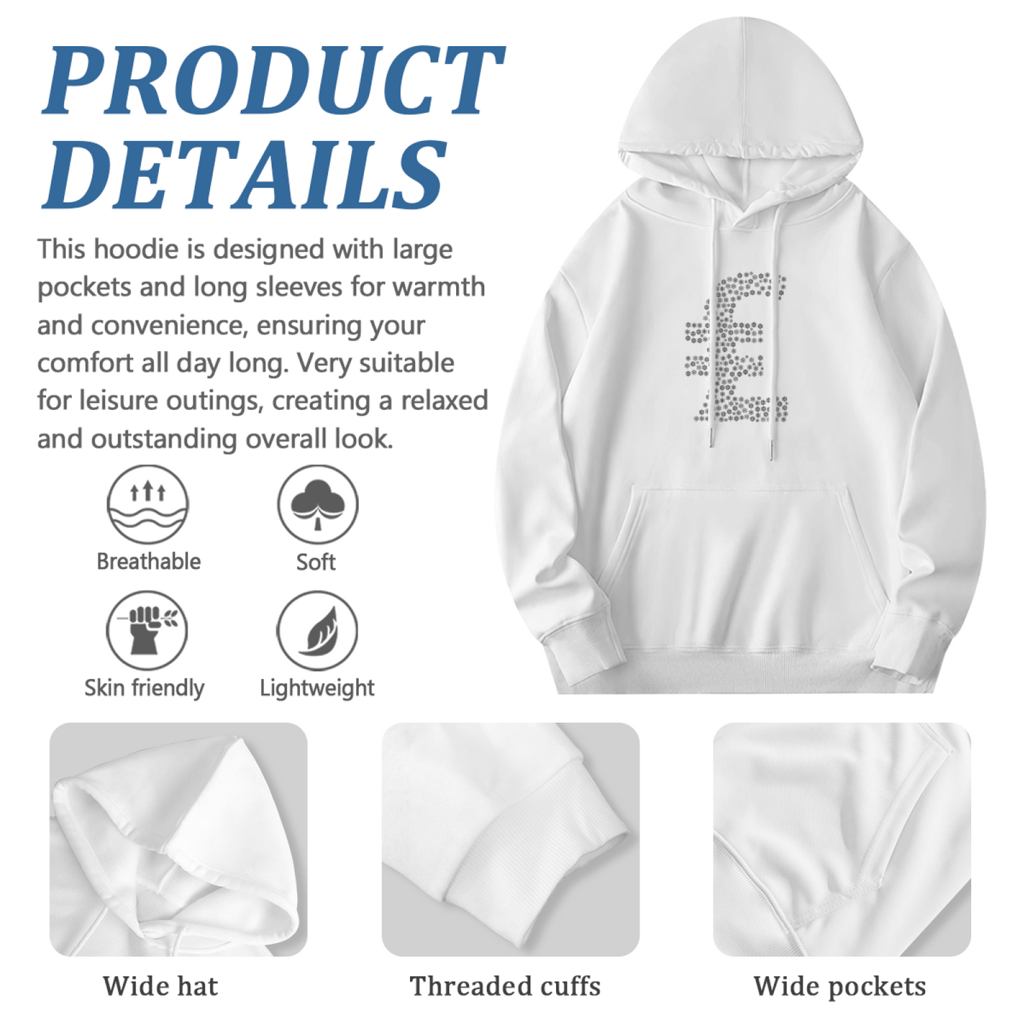 Dot Pound Sign Minimal Unisex Hoodie, Gentle Comfort Wear
