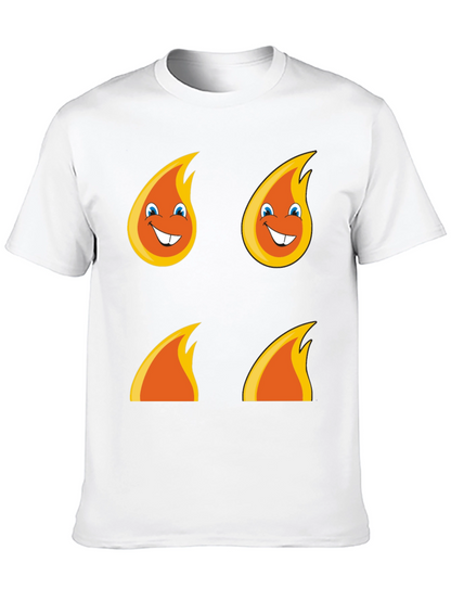 Funny Flame Graphic T-Shirt - Black Cotton Tee