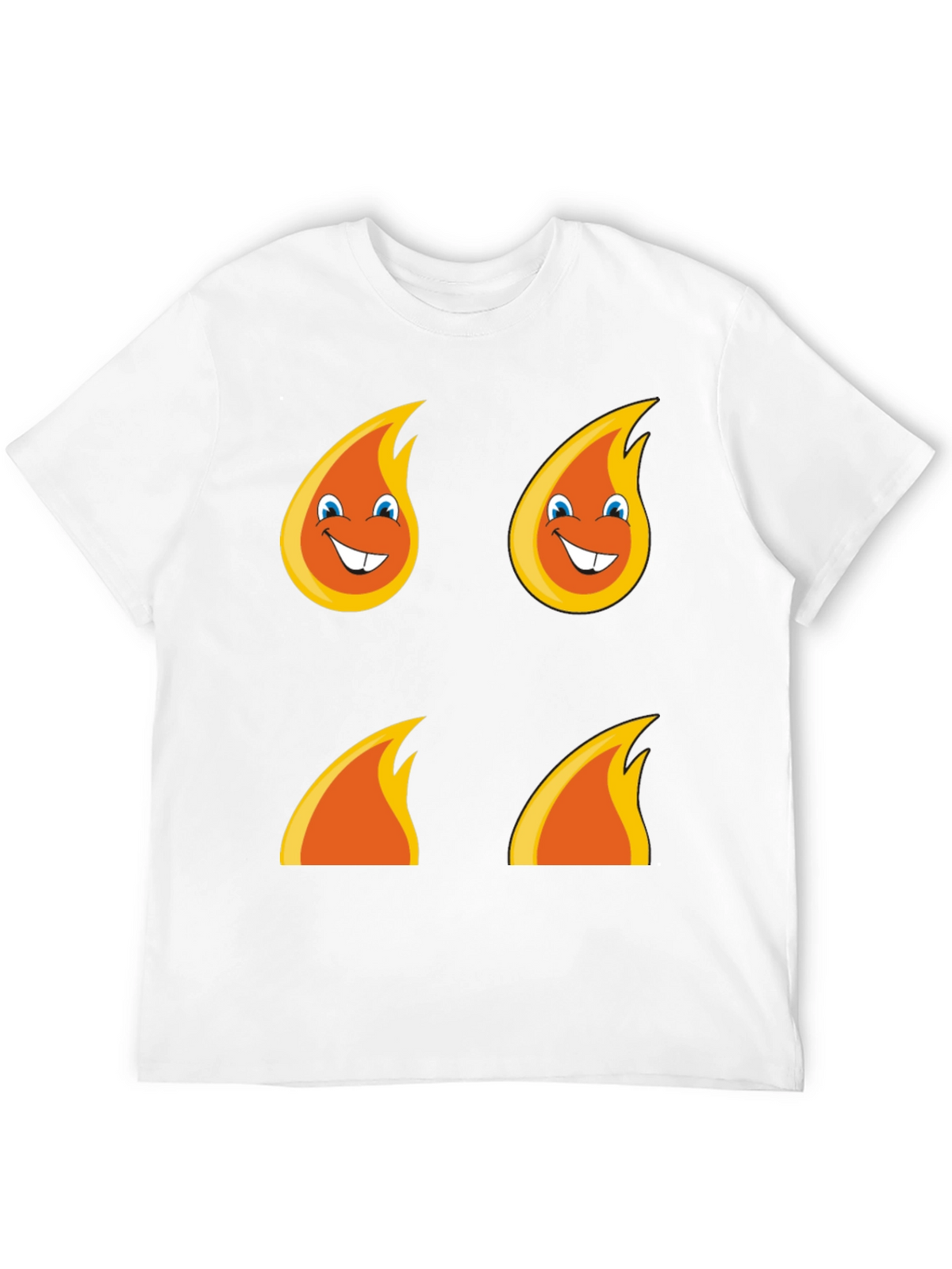 Funny Flame Graphic T-Shirt - Black Cotton Tee