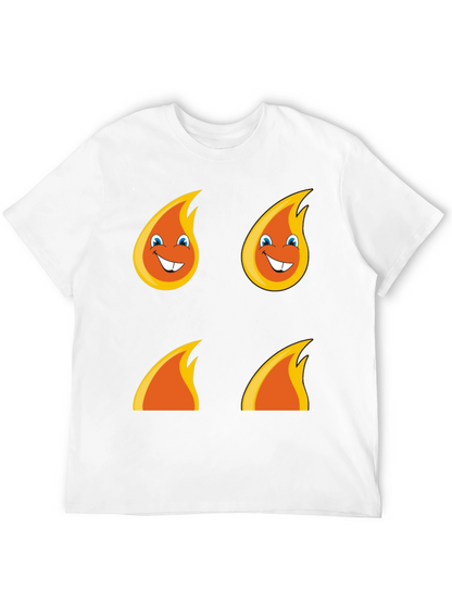 Funny Flame Graphic T-Shirt - Black Cotton Tee