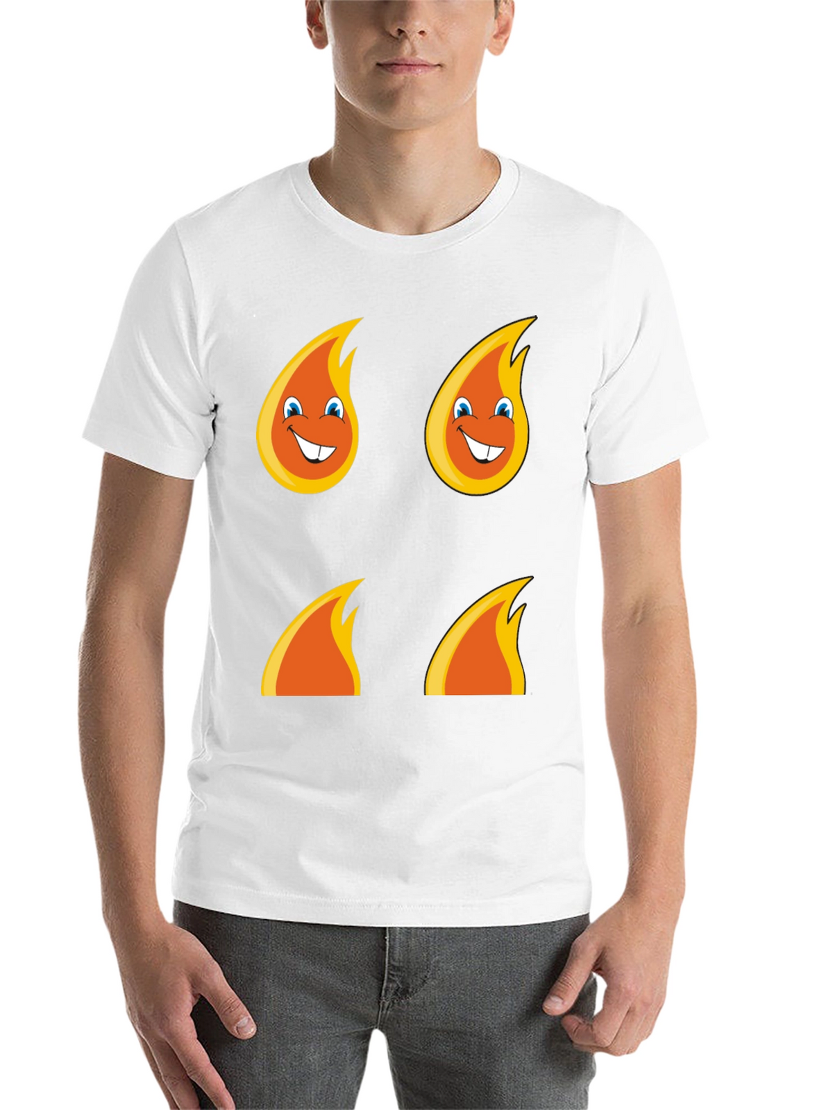 Funny Flame Graphic T-Shirt - Black Cotton Tee