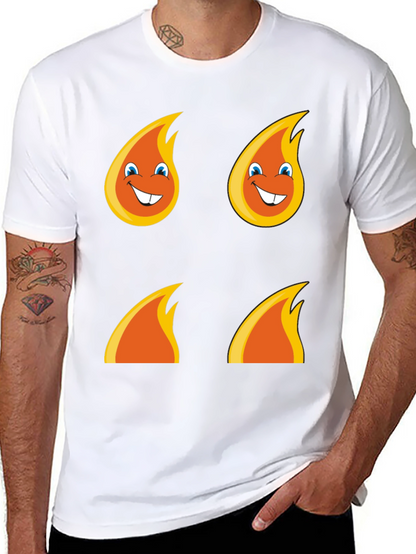 Funny Flame Graphic T-Shirt - Black Cotton Tee