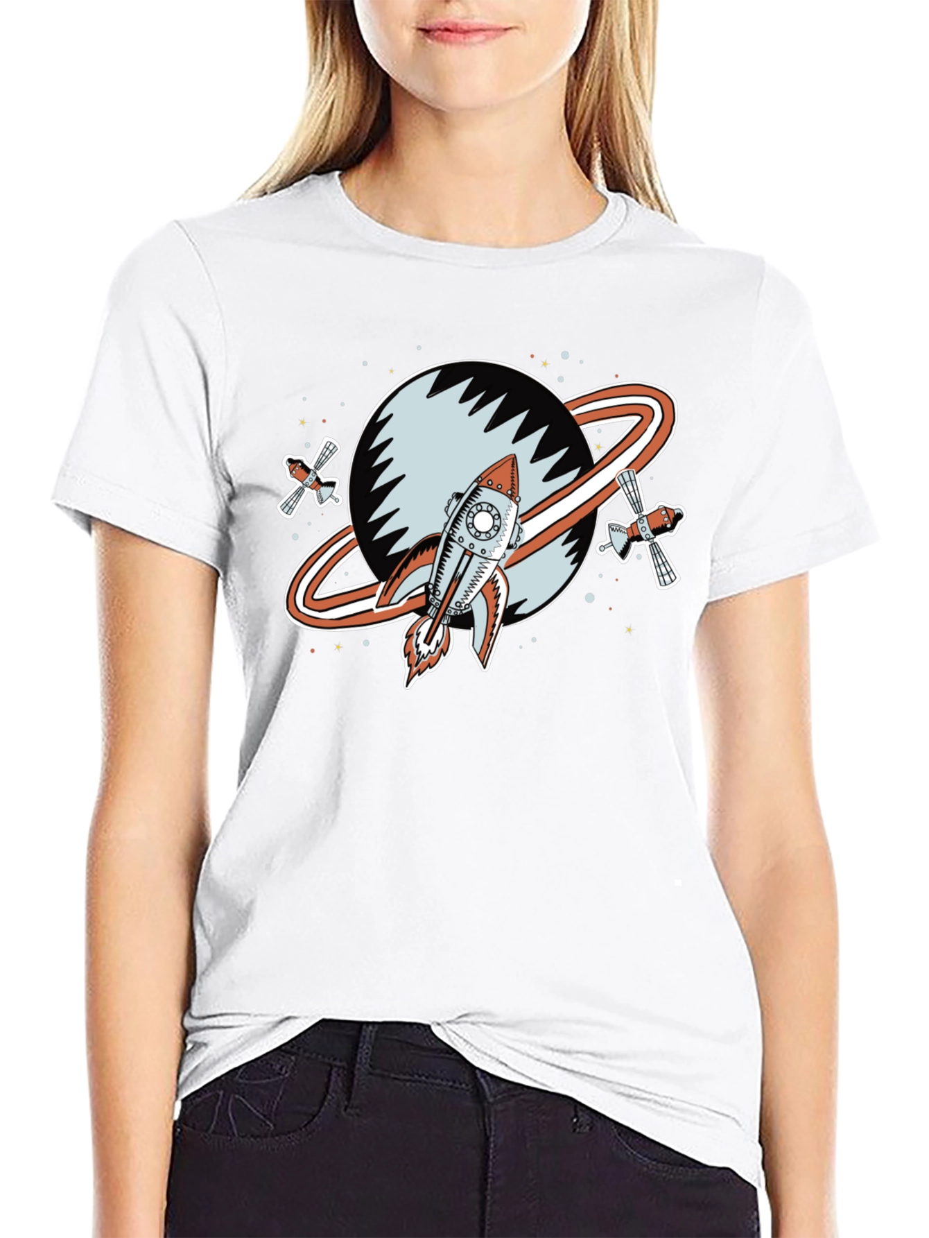 Retro Space Rocket Graphic Tee