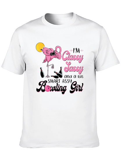 Classy Sassy Bowling Girl Graphic T-Shirt