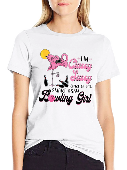 Classy Sassy Bowling Girl Graphic T-Shirt