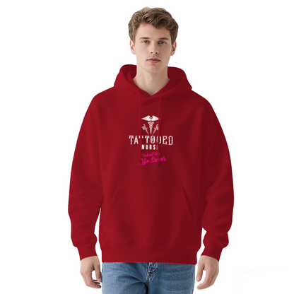 Tattooed Nurse Medical Caduceus Navy Hoodie
