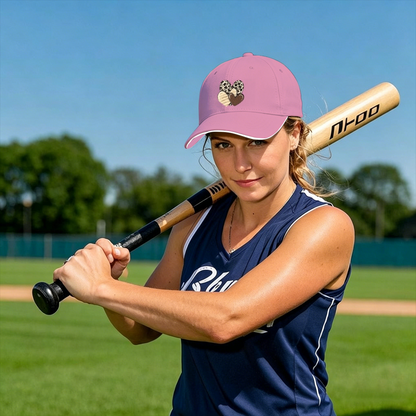 Leopard Cow Print Multi Hearts Multi-Color Sandwich Baseball Hat