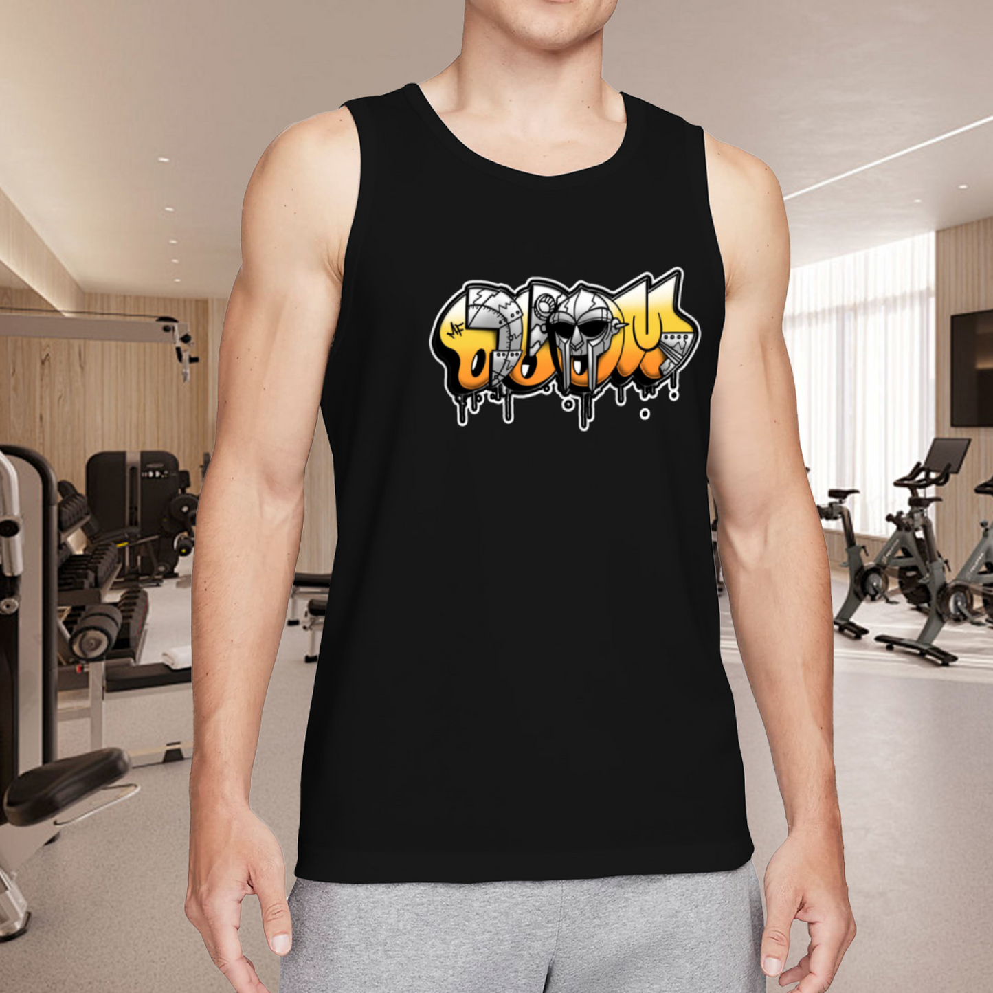 Spartan Helmet Graffiti Drip Hip Hop Street Art Tank Top