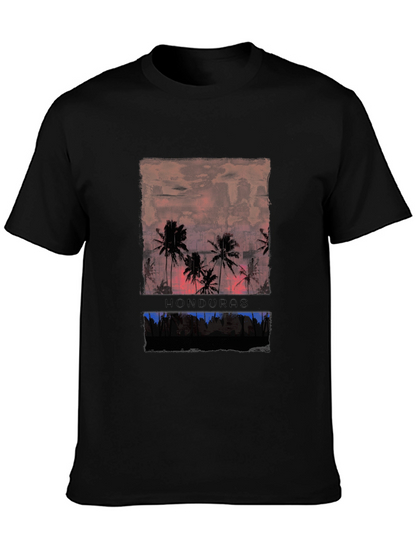 Honduras Palm Tree Sunset Graphic T-Shirt