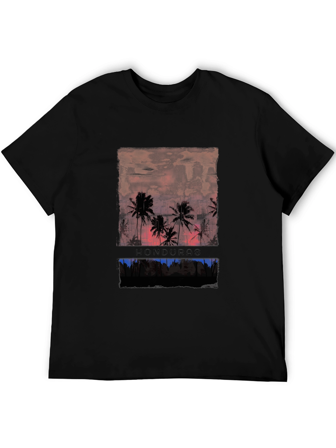 Honduras Palm Tree Sunset Graphic T-Shirt