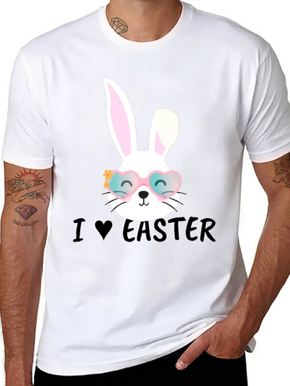 I Love Easter Bunny Heart Glasses T-Shirt