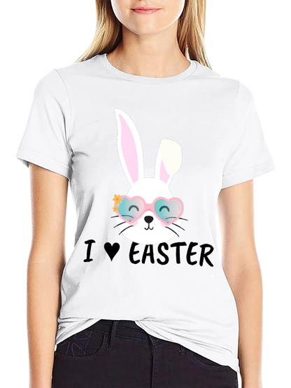 I Love Easter Bunny Heart Glasses T-Shirt
