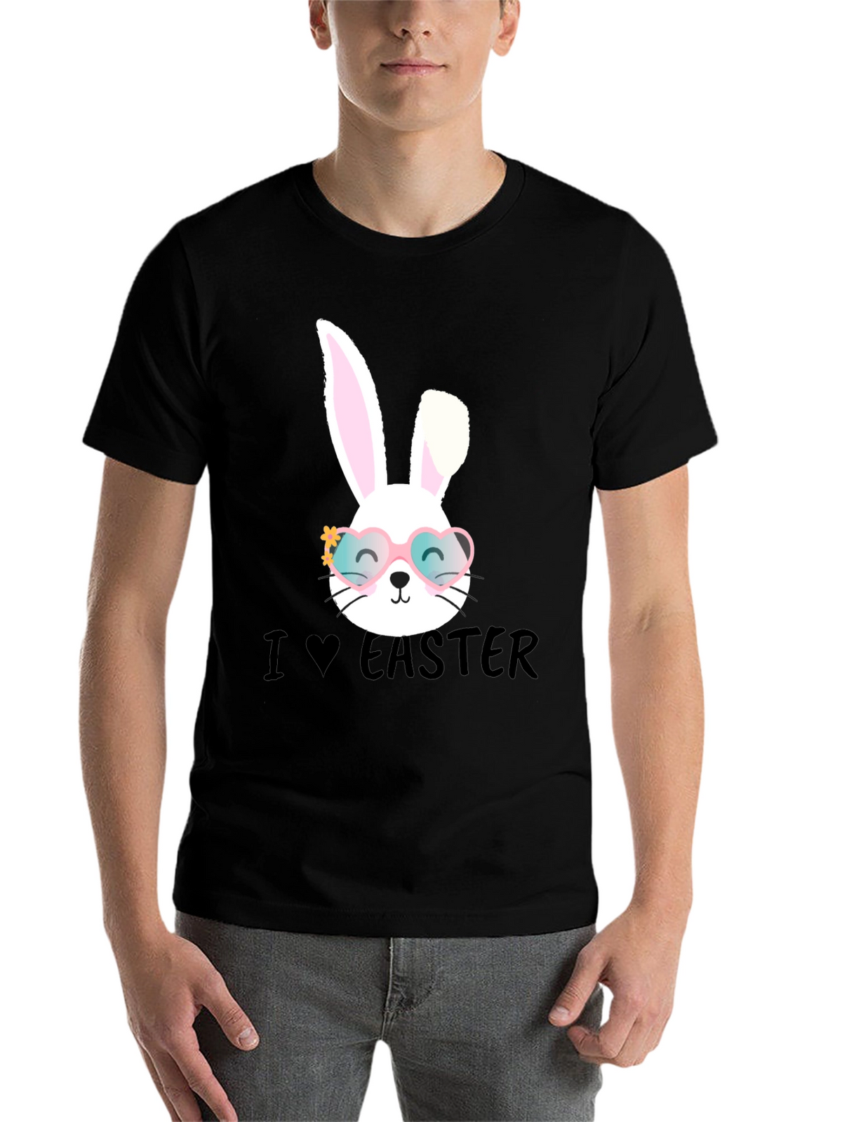 I Love Easter Bunny Heart Glasses T-Shirt