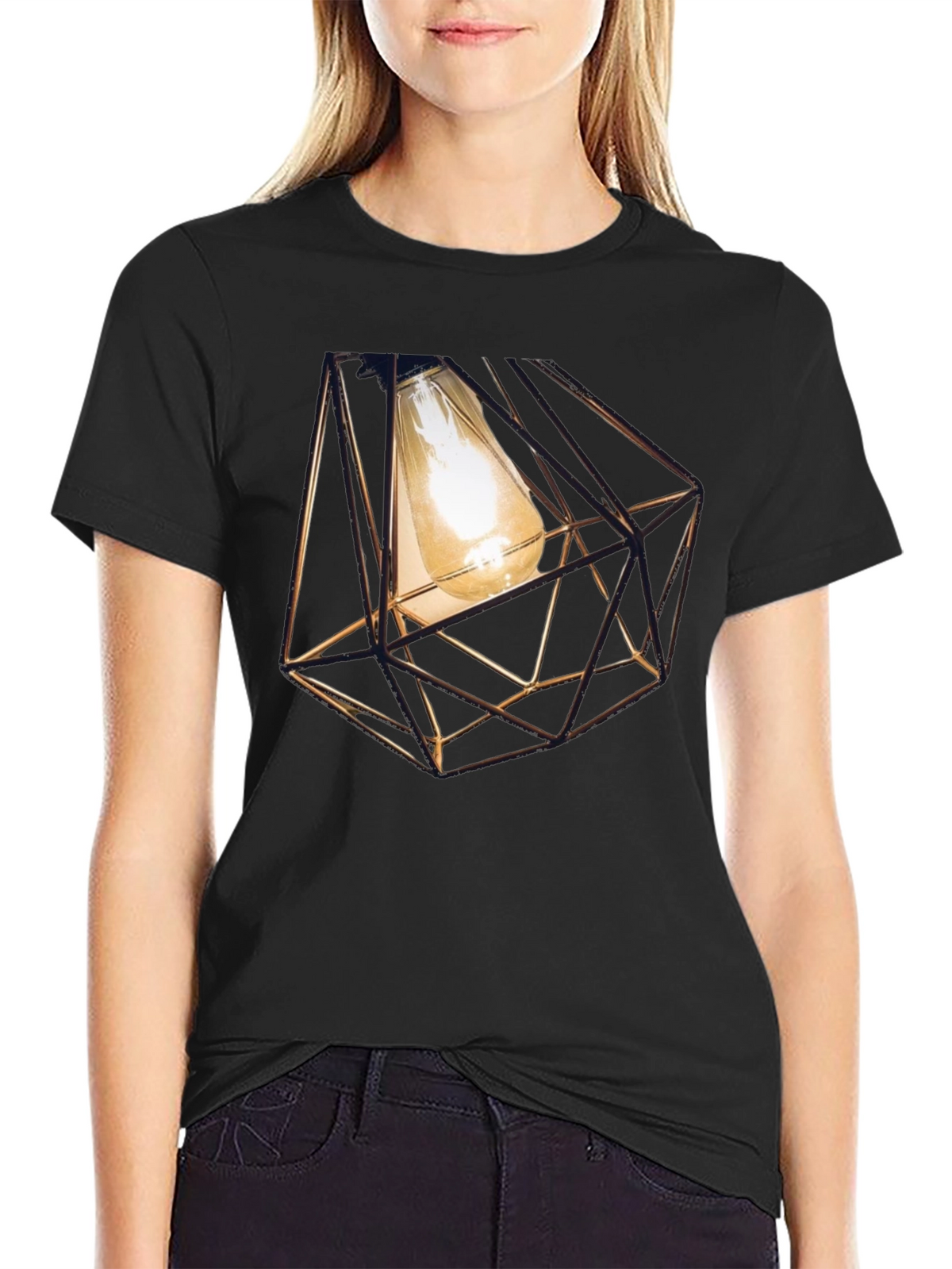 Geometric Bulb T-Shirt - Modern Design