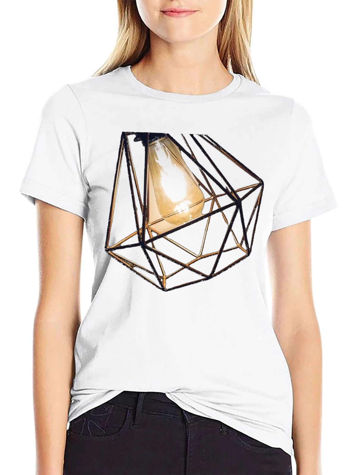 Geometric Bulb T-Shirt - Modern Design