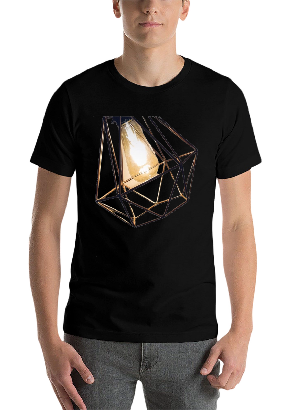Geometric Bulb T-Shirt - Modern Design
