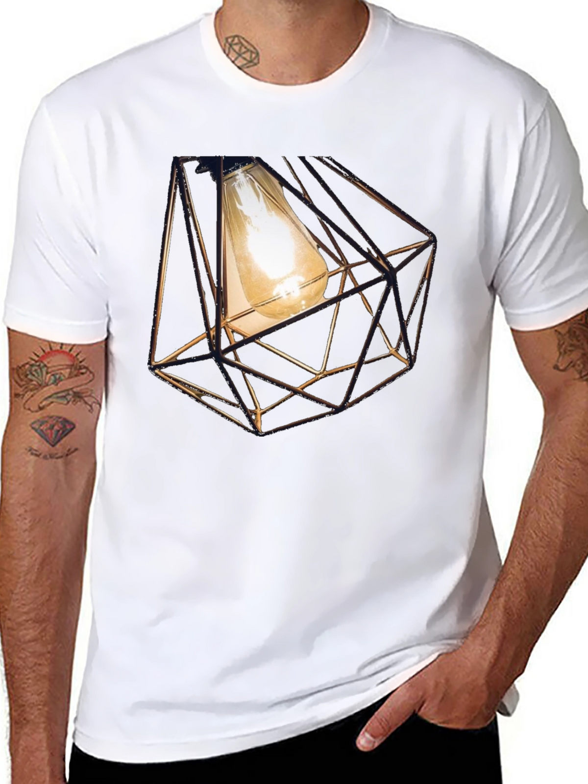 Geometric Bulb T-Shirt - Modern Design