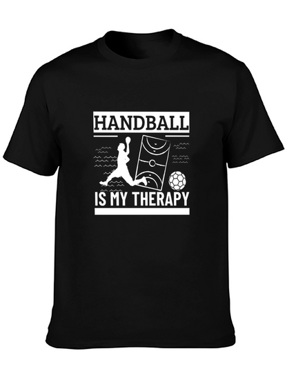 Handball Therapy T-Shirt - Black Cotton Graphic Tee